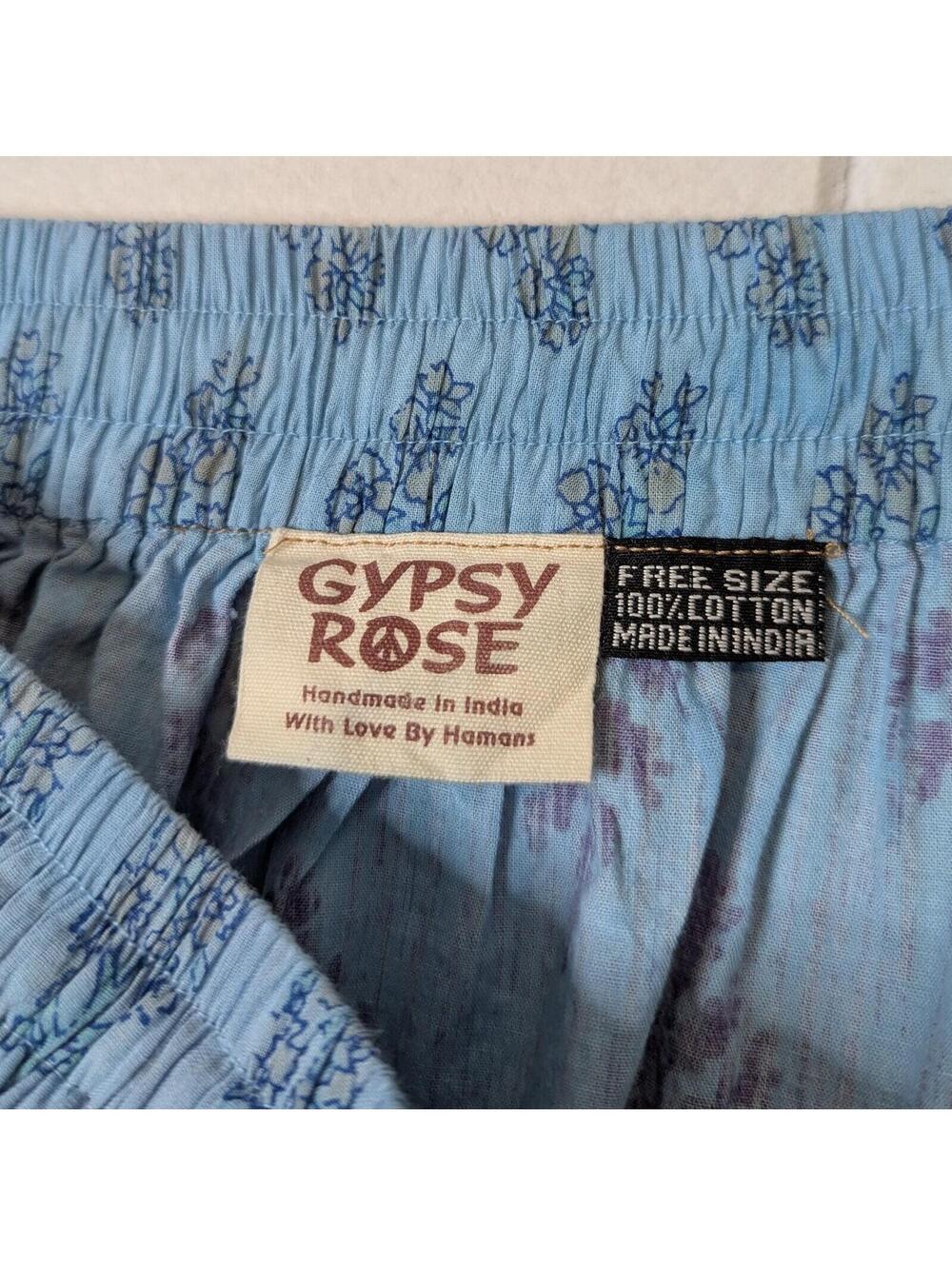 Gypsy Rose boho 100% cotton patchwork tiered flare midi skirt - Picture 7 of 7